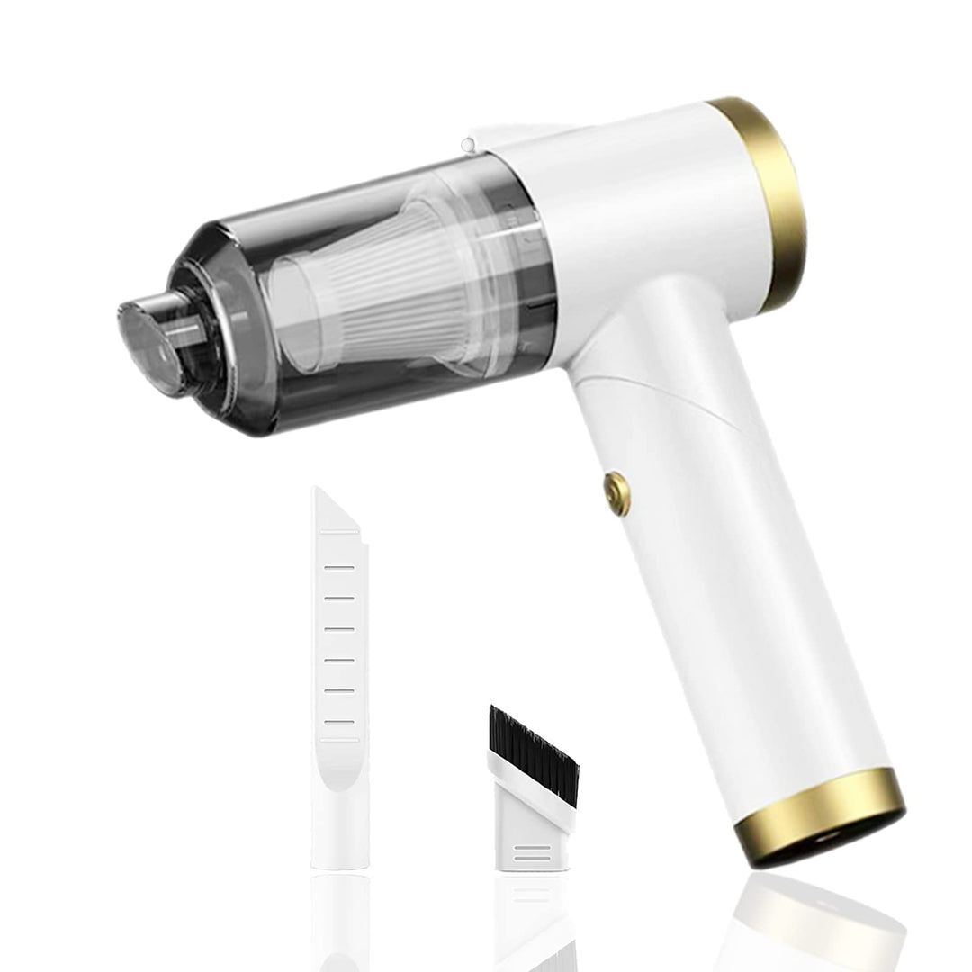 Handheld Vacuum Cordless, 9000Pa Strong Suction, 90°Foldable Mini Portable Vacuum Cleaner, Rechargeable and Lightweight Hand Vacuum with LED Light for Car/Home/Pet Cleaning(White)