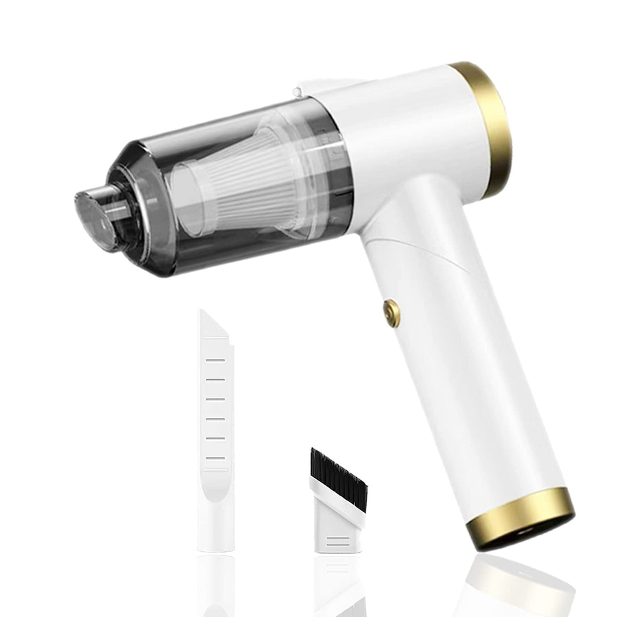 Handheld Vacuum Cordless, 9000Pa Strong Suction, 90°Foldable Mini Portable Vacuum Cleaner, Rechargeable and Lightweight Hand Vacuum with LED Light for Car/Home/Pet Cleaning(White)