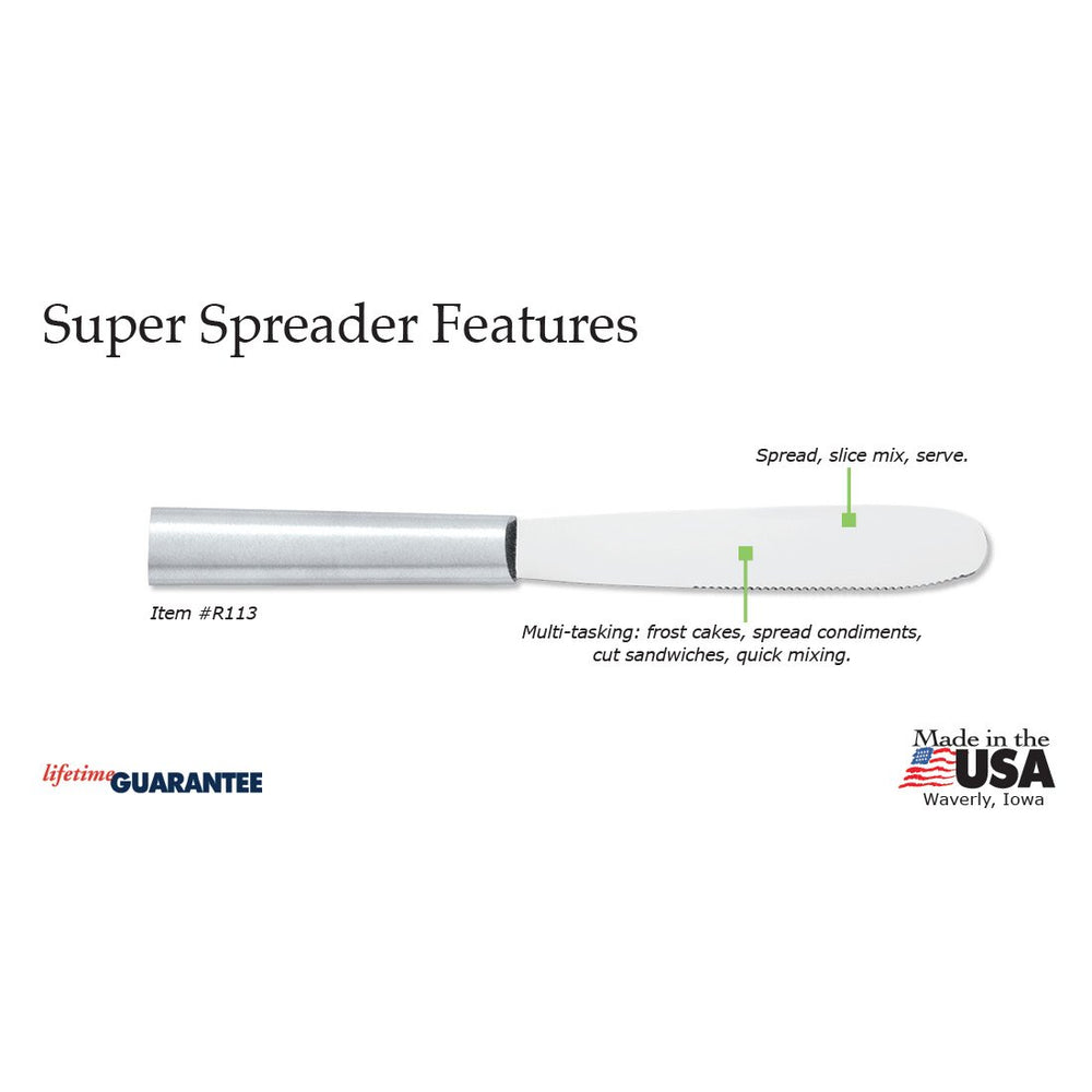 Rada Cutlery Super Spreader - Spreading Knife Made from Stainless Steel With Brushed Aluminum Handle Made in USA