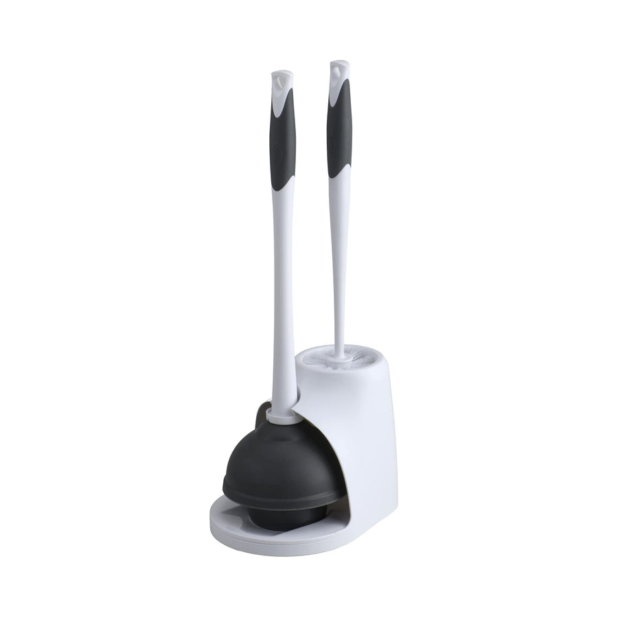 Clorox Toilet Bowl Brush & Plunger Combo Set with S