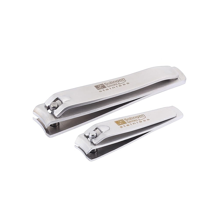 Nail Clippers | 2 Pcs Professional Sharp Tools Set | Stainless Steel Metal Made in Germany | Kit for Manicure & Pedicure ToeNail FingerNail Care For Women Mens and Baby