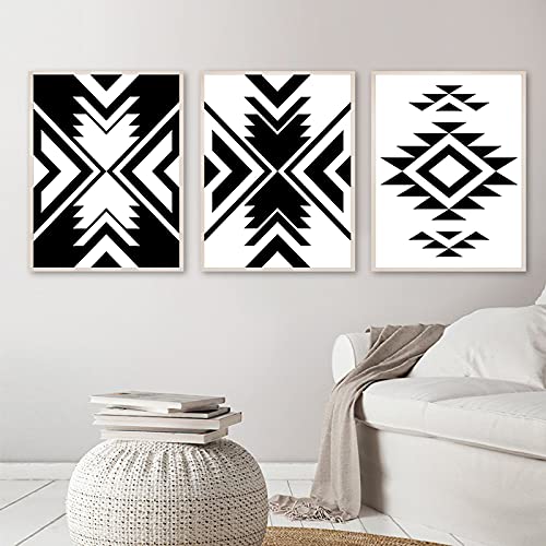 PUYIQARE Aztec Canvas Wall Art Black and White Aztec Po
