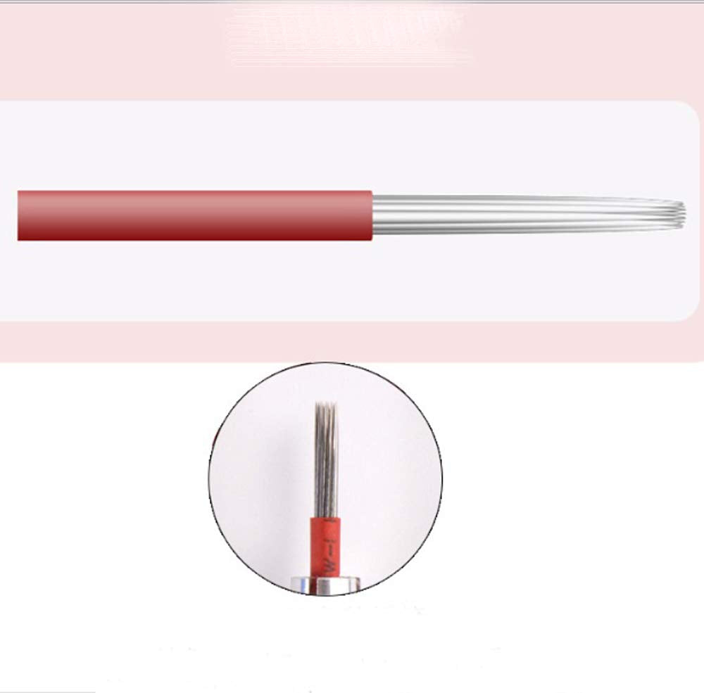 Eyebrow Tattoo Needle,50PCS Permanent Makeup R19 Eyebrow Tattoo Round Shading for Eyebrow Tattoo Manual Semi Permanent Makeup Fog Blades