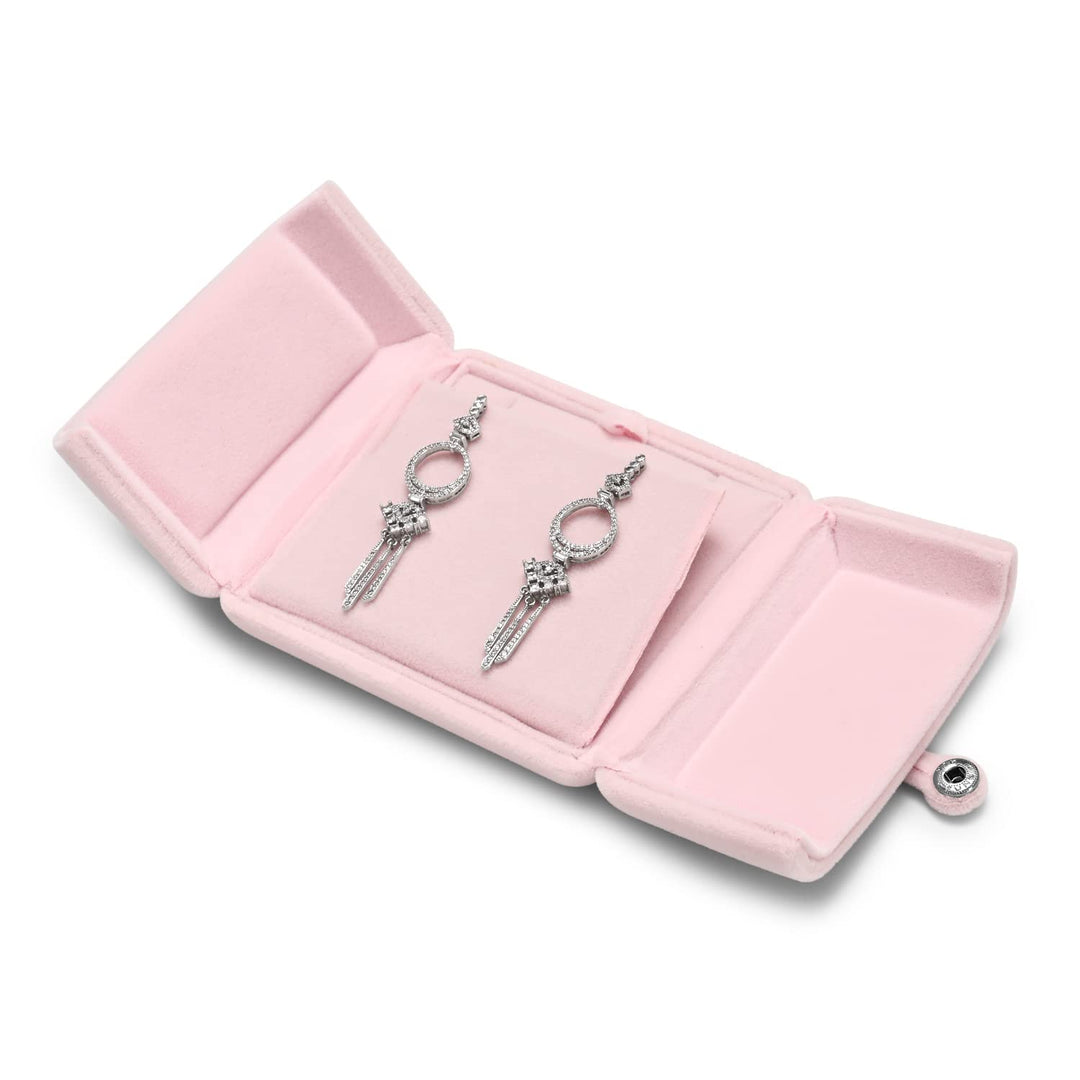 Pink Velvet Jewelry Packaging Box Pendant Earrings Display Storage Case Pendant Gift Box