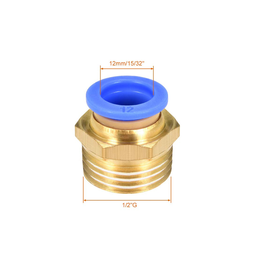 Straight Pneumatic Push to Quick Connect Fittings G1/2 Male x 12mm Tube OD 5pcs