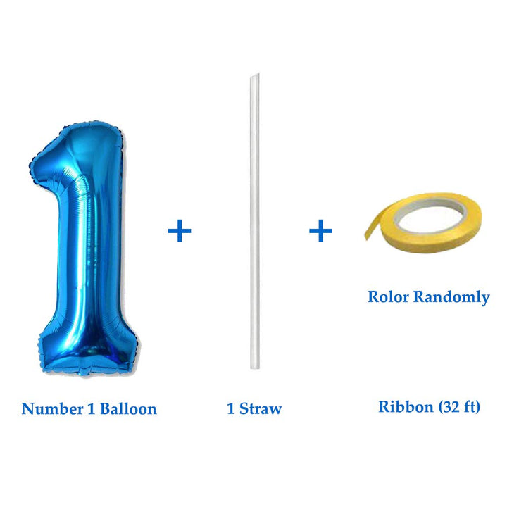 40 Inch Jumbo Blue Number 1 Balloon Giant Balloons Prom Balloons Helium Foil Mylar Huge Number Balloons for Birthday Party Decorations/Wedding/Anniversary
