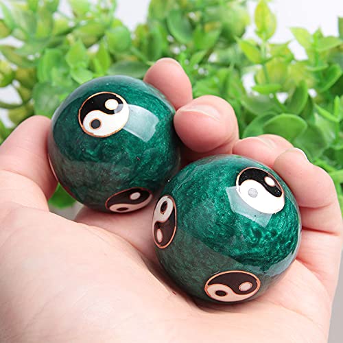Acxico 2Pcs Chinese Health Exercise Stress Baoding Balls Relaxation Therapy YIN YANG