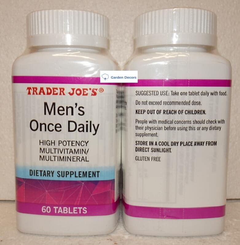 Trader Joe’s Men’s Once Daily High Potency Multivitamin/Multimineral Dietary Supplement 60 Tablets (Two Bottles)