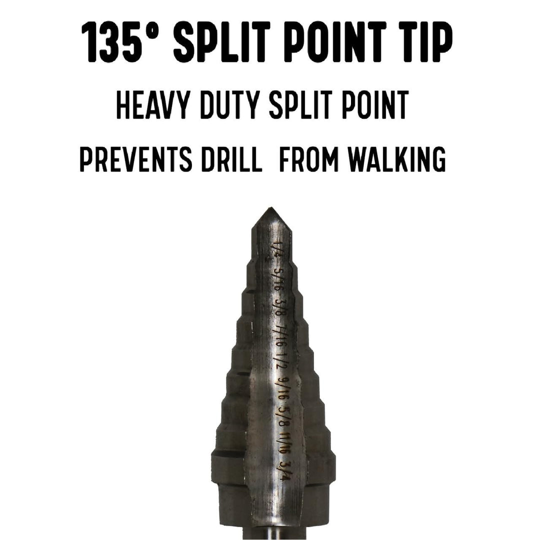 Drill Bit America #2 (3/16 - 1/2 x 1/16) High Speed Steel Step Drill Bit with Quick Change Hex Shank, VACHEX Series