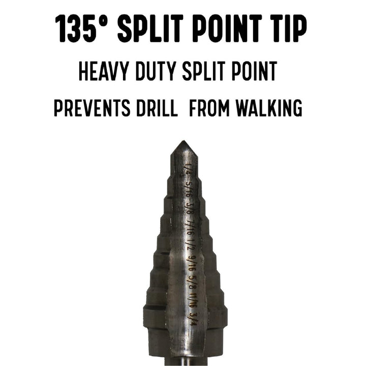 Drill Bit America #2 (3/16 - 1/2 x 1/16) High Speed Steel Step Drill Bit with Quick Change Hex Shank, VACHEX Series