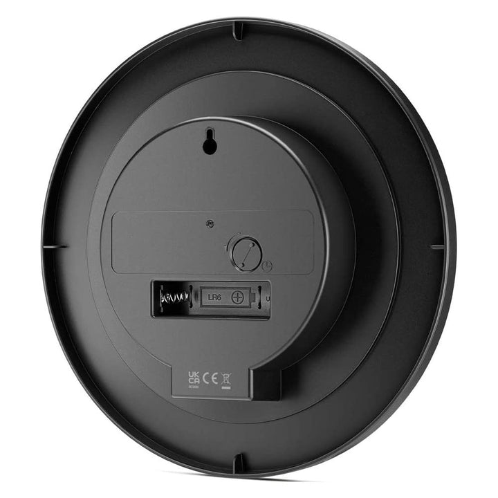 Braun Classic Analogue Wall Clock with Quiet Quartz Movement, Easy to Read, 20cm Diameter in Black, Model BC06B.