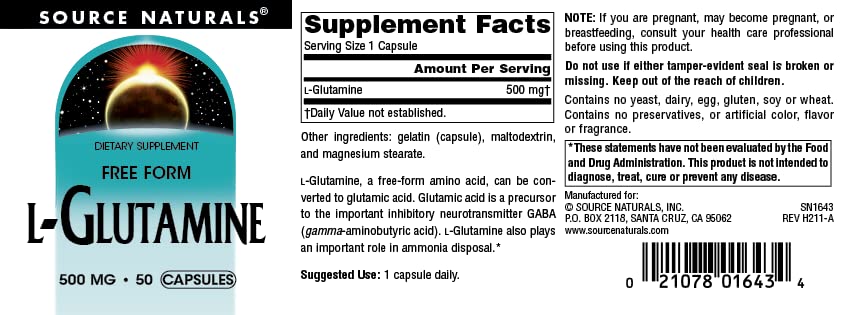 Source Naturals L-Glutamine, Free Form Amino Acid That 