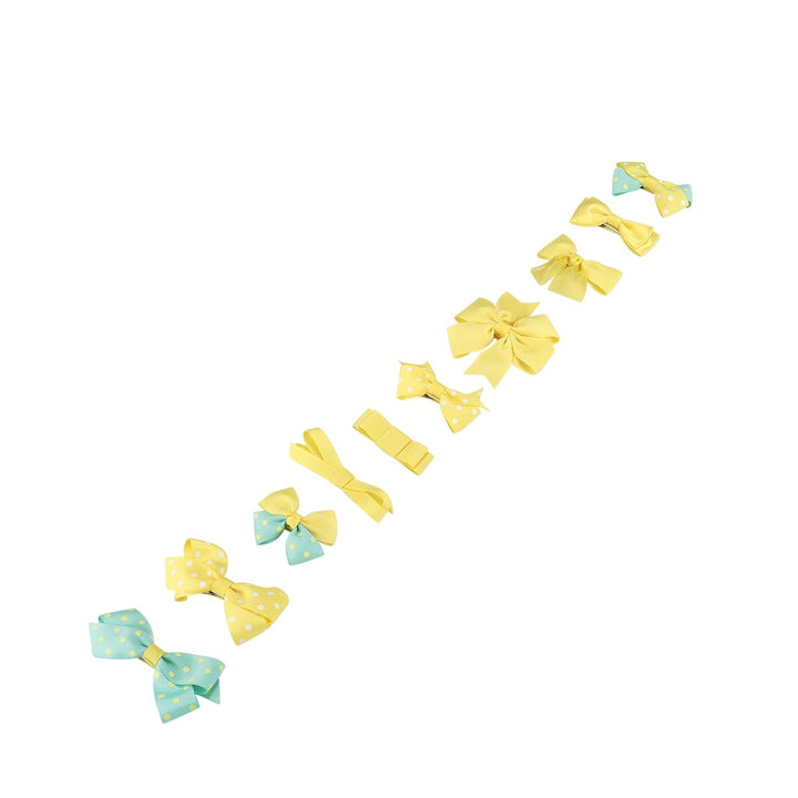 Boutique Baby Girls Toddler Hair Bow Clips Barrettes with Hair Bows Holder, Yellow, 1 Count (Pack of 1)