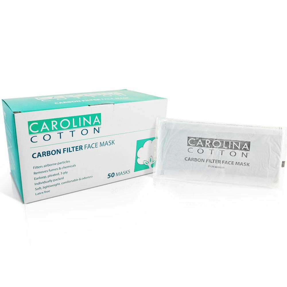 Carolina Cotton Carbon Filter Face Mask - 50ct/box