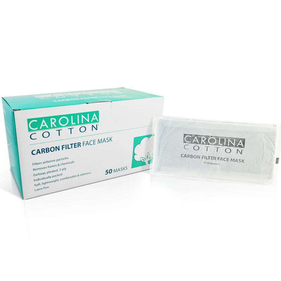 Carolina Cotton Carbon Filter Face Mask - 50ct/box
