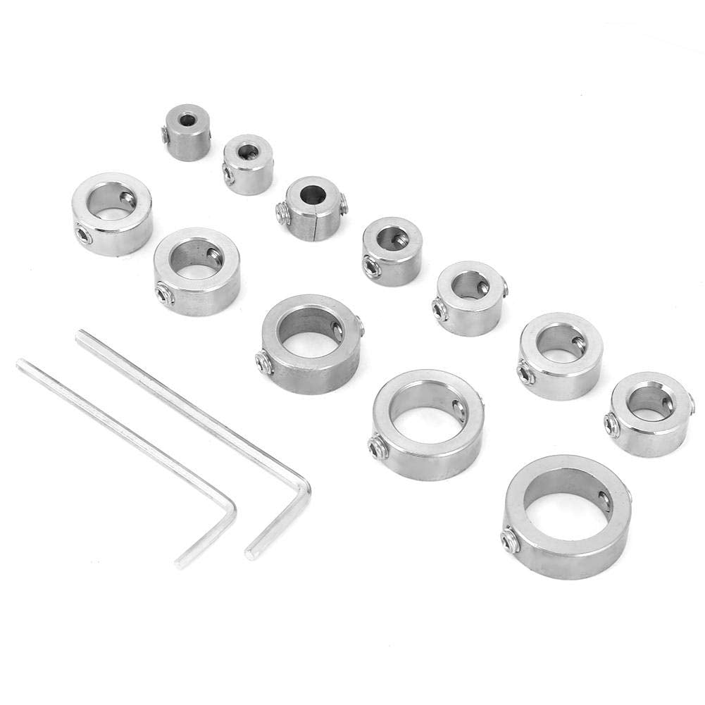 12PCS Stop Collar Set 3-16mm Drilling Limit Ring Drill Bit Depth Stop Collar Set for High Carbon Steel Drills Drilling Limit