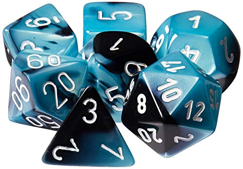 Chessex CHX26446 Dice-Gemini Black-Shell/White Set, Mul