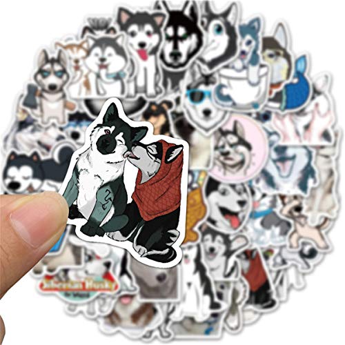 Cute Siberian Husky Dog Stickers (50 PCS) Funny Animal Stickers for Teens, Girls, Adults,Kids - Stickers for Waterbottles,Laptop,Phone,Hydro Flask - Waterproof Vinyl Sticker (Siberian Husky)