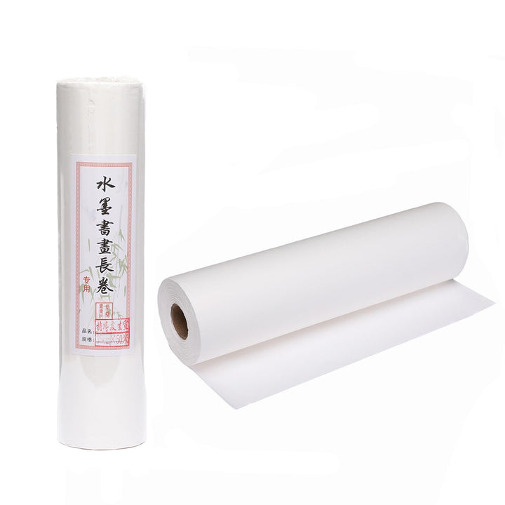 Roll Pack Xuan Paper Thicken Calligraphy Xuan Paper Sumi Paper for Practice Chinese Japanese, 35cm x 100m(13.8in x 328ft), Sheng(Raw) Xuan Paper, White