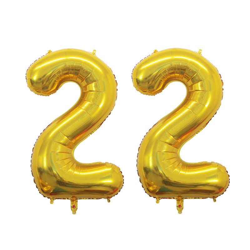 2 Pcs 42 Inch Gold Foil Balloons Number 2 ,Number Balloons for Party