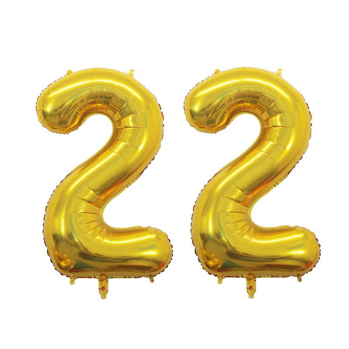 2 Pcs 42 Inch Gold Foil Balloons Number 2 ,Number Balloons for Party