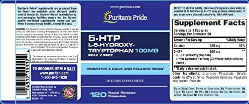 Puritans Pride 5-htp 100 Mg (griffonia Simplicifolia) C
