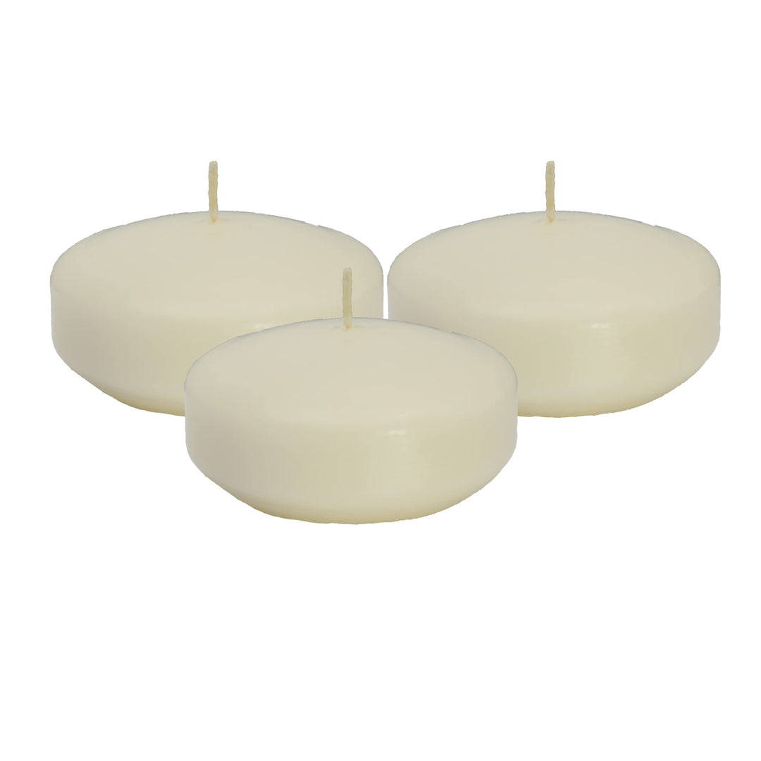 Unscented Floating Candles | 2 Inch - Fits in 2 Inch Vase and Above | Ivory | Floats On Water | Pack of 3