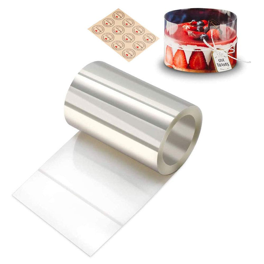Cake Collars 3.1 x 394inch, Acetate Rolls, Clear Cake Mousse Strips, Transparent Cake Rolls, Cake Acetate Sheets for Chocolate Mousse Baking Cake Decorating