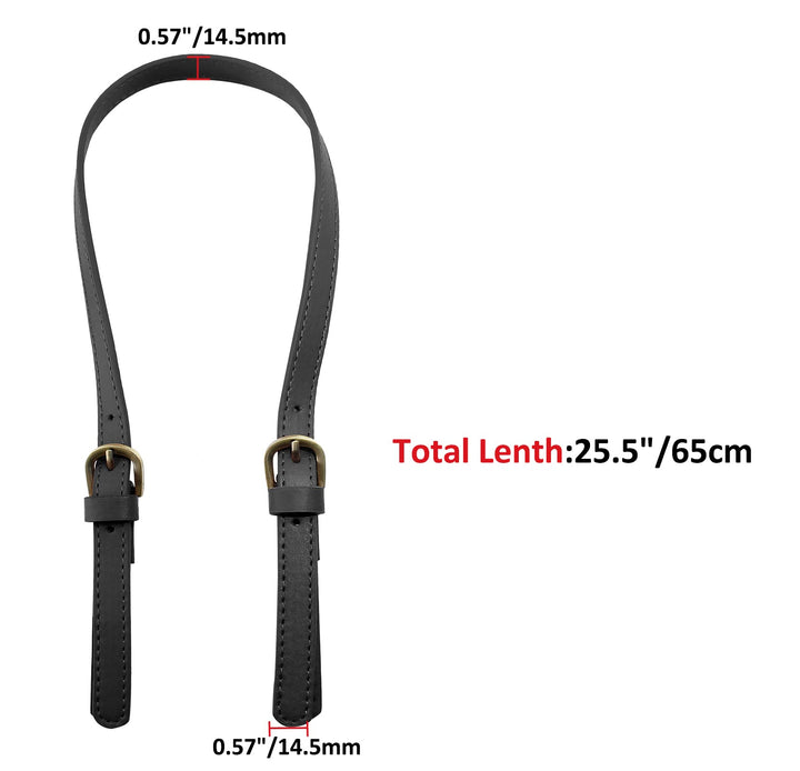 2 Pack 65cm to 71cm Adjustable Handbag Handles, Black Leather Purse Strap Leather Shoulder Strap Purse Straps Replacement Purse Handles for Crossbody
