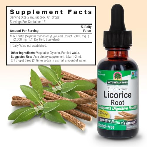 Nature&#39;s Answer Licorice Root | Herbal Supplement | Supports Digestive Health | Non-GMO &amp; Kosher | Alcohol-Free, Gluten-Free &amp; Vegan 1oz