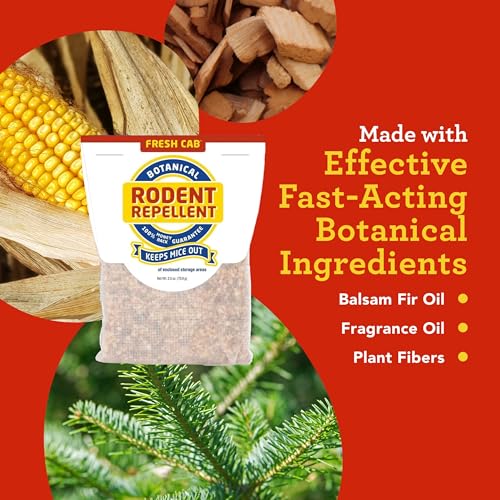Rodent Repellent - Botanical Pest Control for Indoor Use - Safe for Kids &amp; Pets When Used As Directed - Made with Plant Fibers, Balsam Fir Essential Oil &amp; Fragrance - 4-Pack