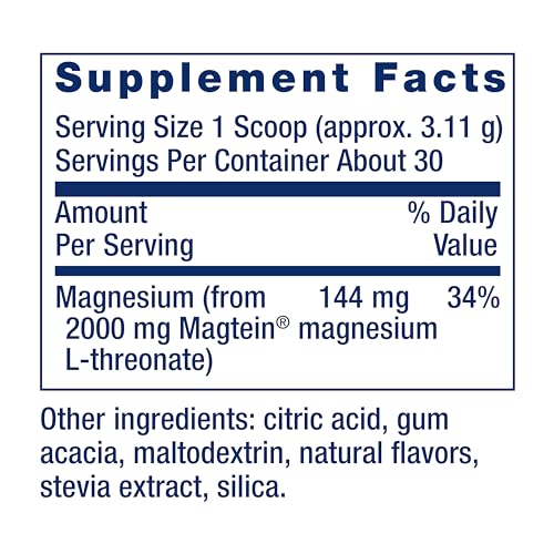 Neuro-Mag Magnesium L-Threonate Powder (Tropical Punch) - Ultra-Absorbable - Supports Memory, Focus, Cognitive Function &amp; Mood - Gluten No, Non-GMO, Vegetarian (30 Servings)