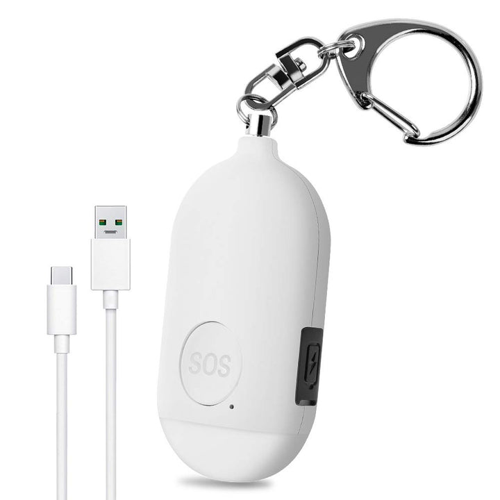 Personal Alarm Safe Sound - 130dB USB Rechargeable Emergency Self Defense Keychain Siren Security Alarms Safety Devices for Women Kids Elderly with SOS Alert Panic Button LED Flashlight