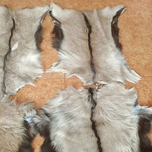 Real Antelope Goat Hide Fur Skin Pelt Fur Sheepskin Leather Fur Skin Clothing Accessories Light Brown 1pcs(Approx 15X18)