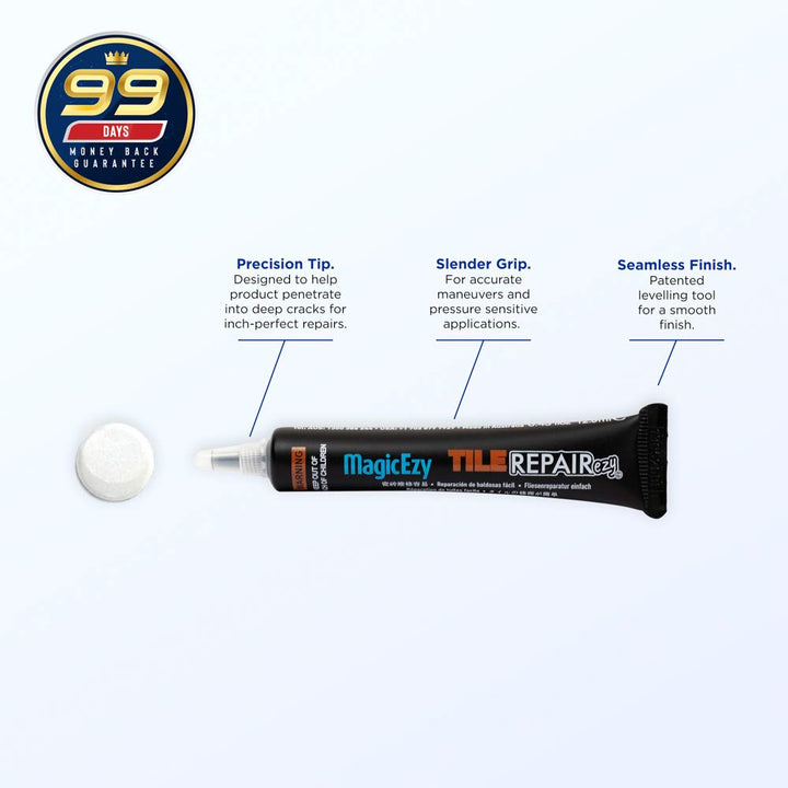 MagicEzy Tile Repairezy (Metallic White) -Fix Chipped T