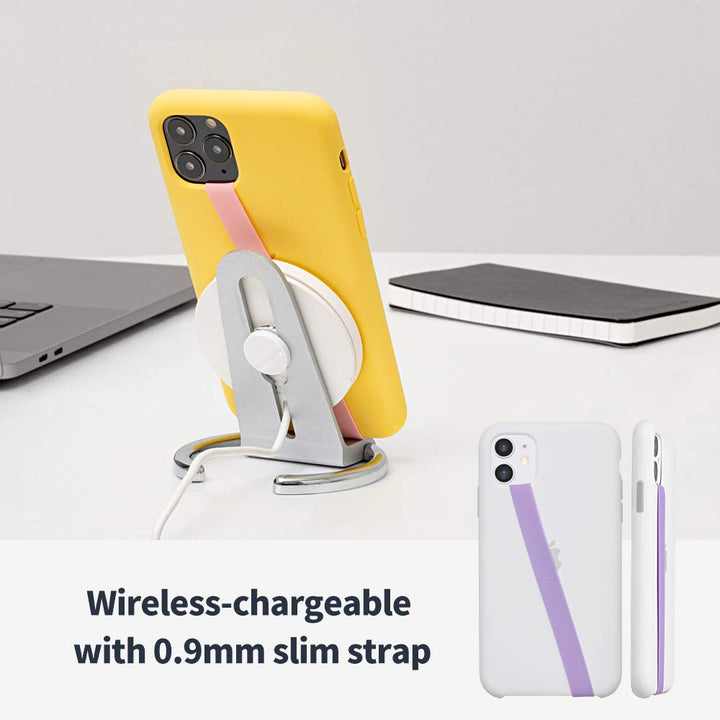 Stretchable Silicone Phone Strap, Flexible and Elastic Grip Holder for iPhone &amp; Android, Secure Phone loops Finger Grip with Wireless Charging Support Sinji Loop Mint