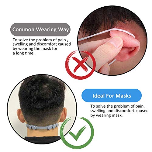 4 PCS Extended Silicone Bands Anti-Tightening Strap for Masks to Prevent Ear Pain,Adjustable Comfort mask Grips Extension Buckle Holder Hook Ear Strap,4 Color