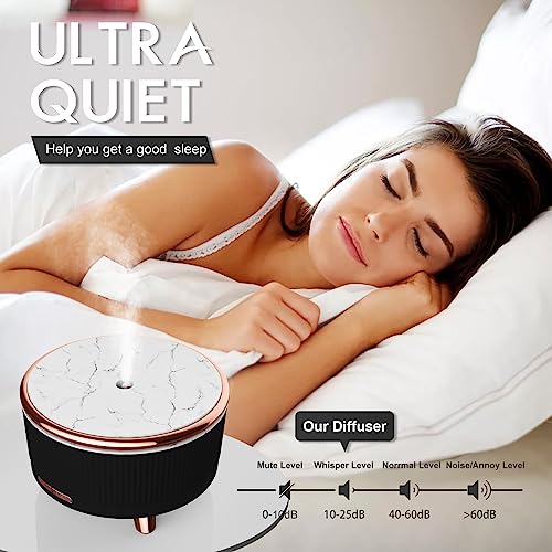 Diffusers for Essential Oils Large Room, 500ml Aromatherapy Diffuser Cool Mist Humidifier with Remote Control,7 Colors Lights &amp; 3 Mist Mode Waterless Auto Off for Women Office Home Black