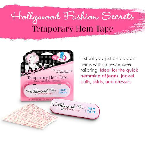 Temporary Hem Tape, No-Sew Fabric Adhesive, 18 Strips