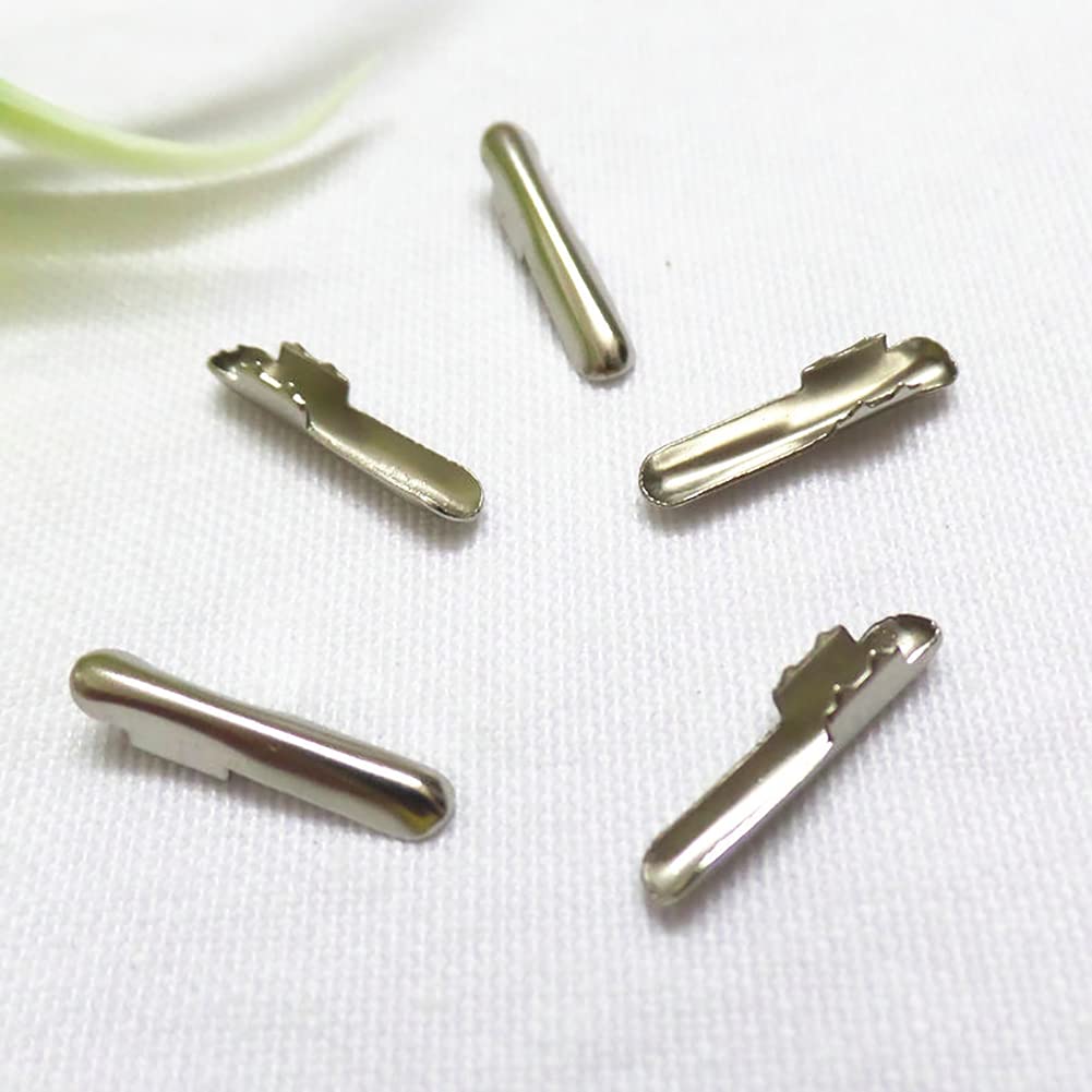 100 PCS Metal Barbs Elastic Barbed Cord Fastener Cord Locks Ends Crimp for Masks Binding Hanging