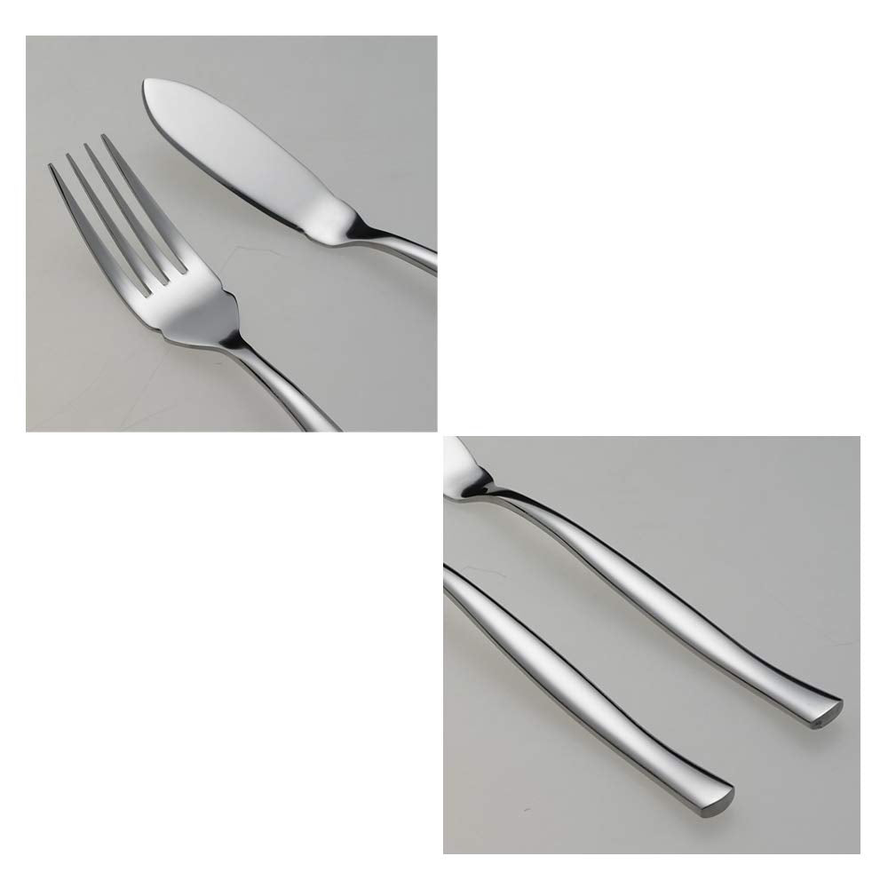 8-Piece Stainless Steel Fish Forks Fish Knives, Fish Serving Fork and Fish Serving Knife