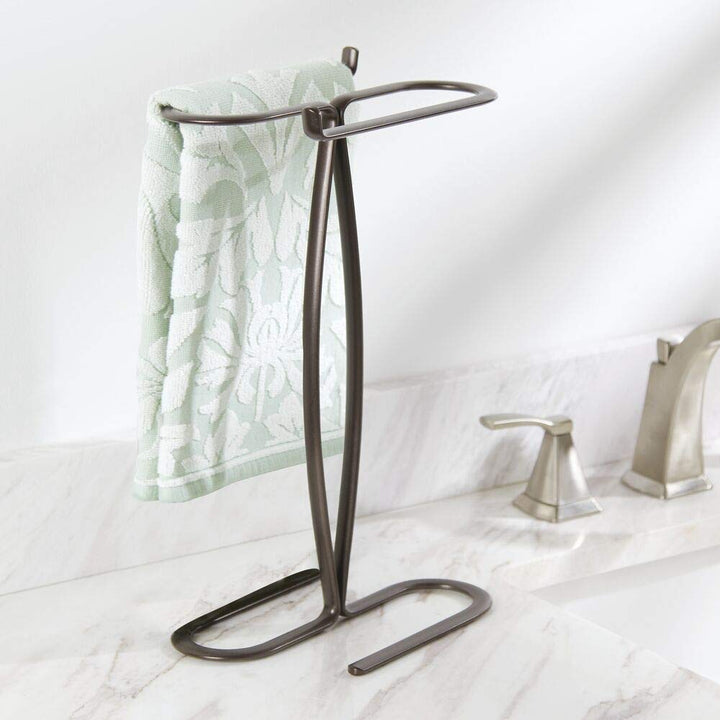 mDesign Decorative Modern Metal Fingertip, Hand Towel H