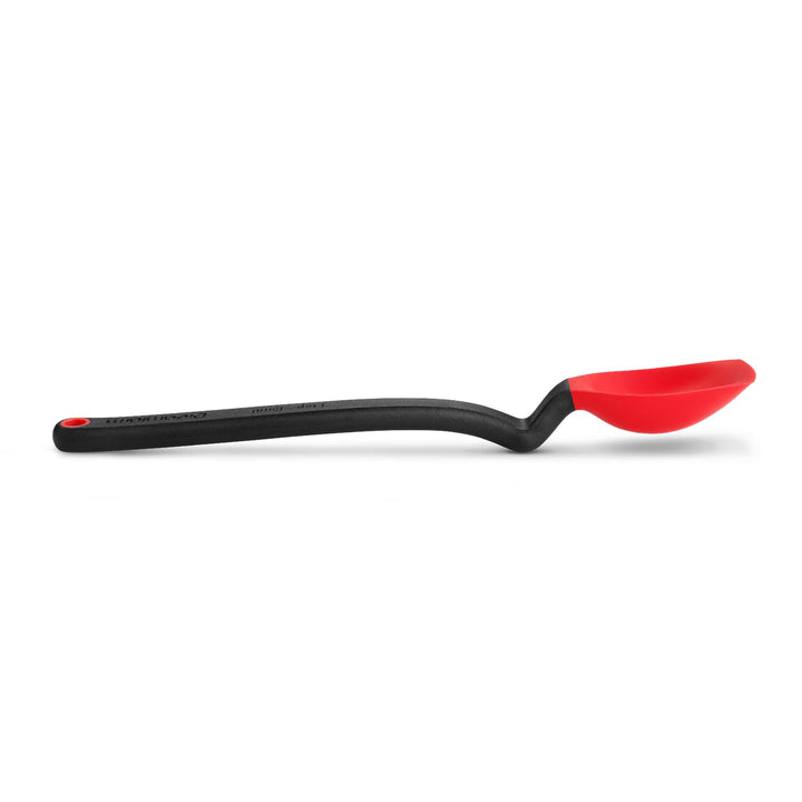 Dreamfarm Mini Supoon | Non-Stick Silicone Sit Up Scraping & Cooking Spoon with Measuring Lines | Red