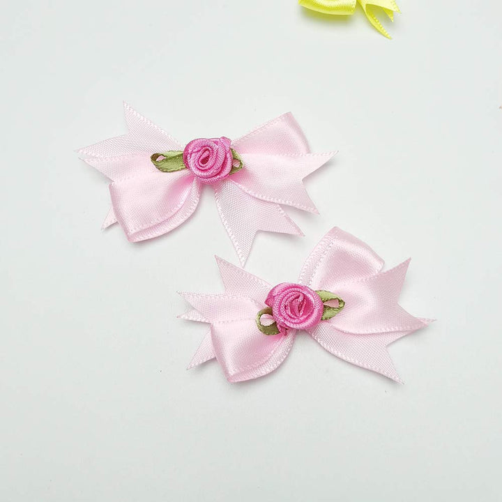 30PCS Assorted of 10 Colors 5CM Satin Ribbon Flowers Bows Appliques Wedding Craft (Satin Rose, 2)
