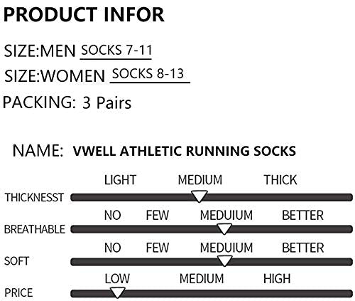 Toe Socks Cotton Athletic Running Five Finger Socks 3 Pairs,Size 7-11