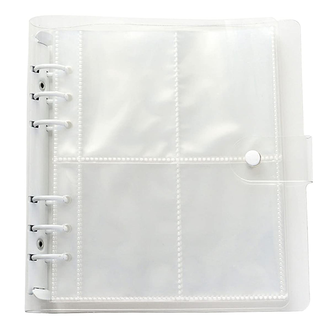 3 Inch 200 Pockets Portable Photo Album Books Home Picture Case Storage 6-Ring Binder Cover Refillable Notebook Kpop Photocard Name Card ID Holder (White)