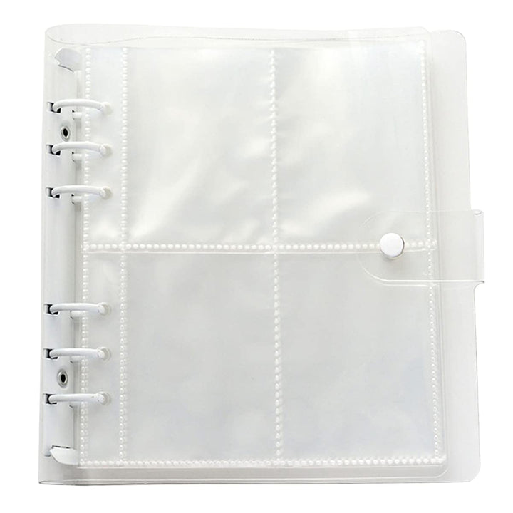 3 Inch 200 Pockets Portable Photo Album Books Home Picture Case Storage 6-Ring Binder Cover Refillable Notebook Kpop Photocard Name Card ID Holder (White)