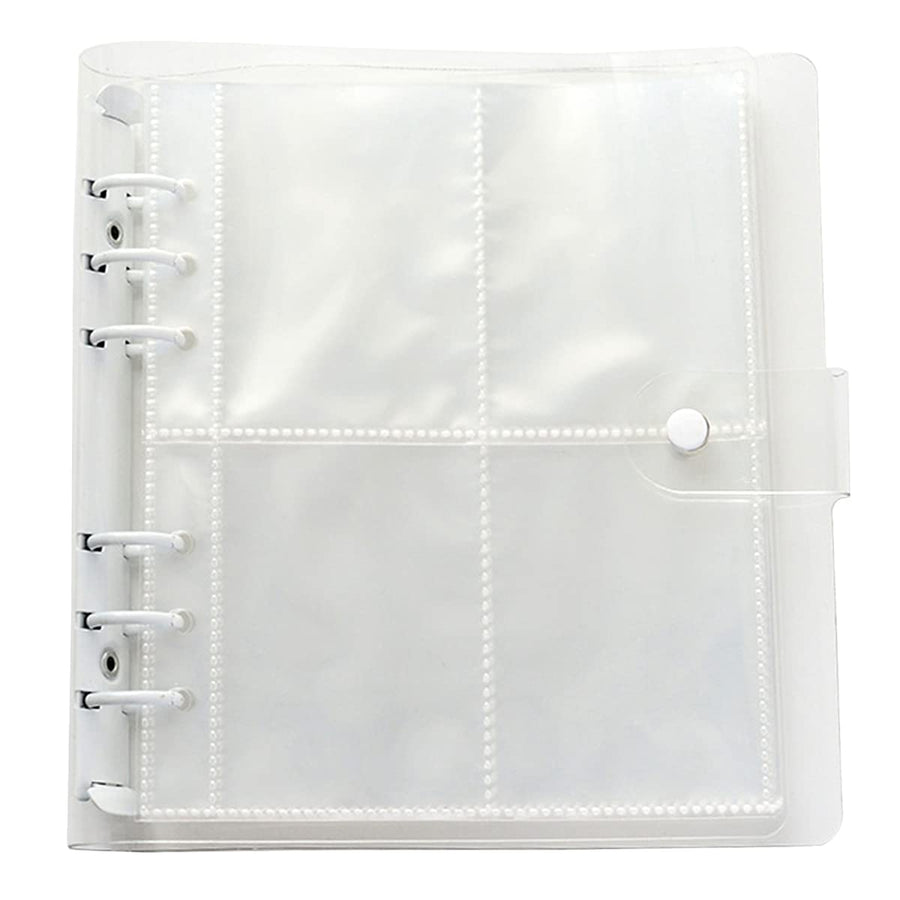 3 Inch 200 Pockets Portable Photo Album Books Home Picture Case Storage 6-Ring Binder Cover Refillable Notebook Kpop Photocard Name Card ID Holder (White)