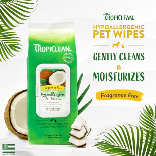 Hypoallergenic Dog Wipes for Paws, Butt, Face and Body, Safe for Puppy, Puppy Essentials, Cleaning Deodorizing, Unscented, Cat Safe, 100ct