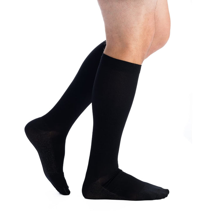 Men&#39;s Copper USA Made Compression Socks 20-30 mmHg Firm Pressure Everyday Support Stockings (XL, Black)